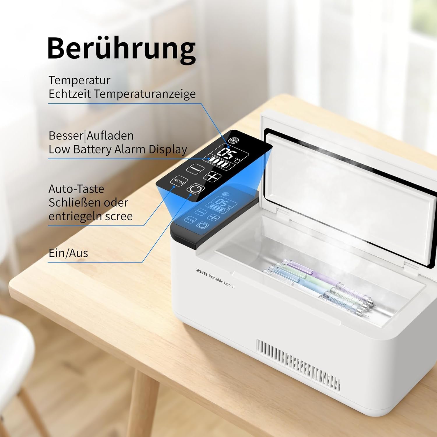 Portable Insulin Cooler Box, Intelligent Electric Mini Fridge for Travel - Image 2