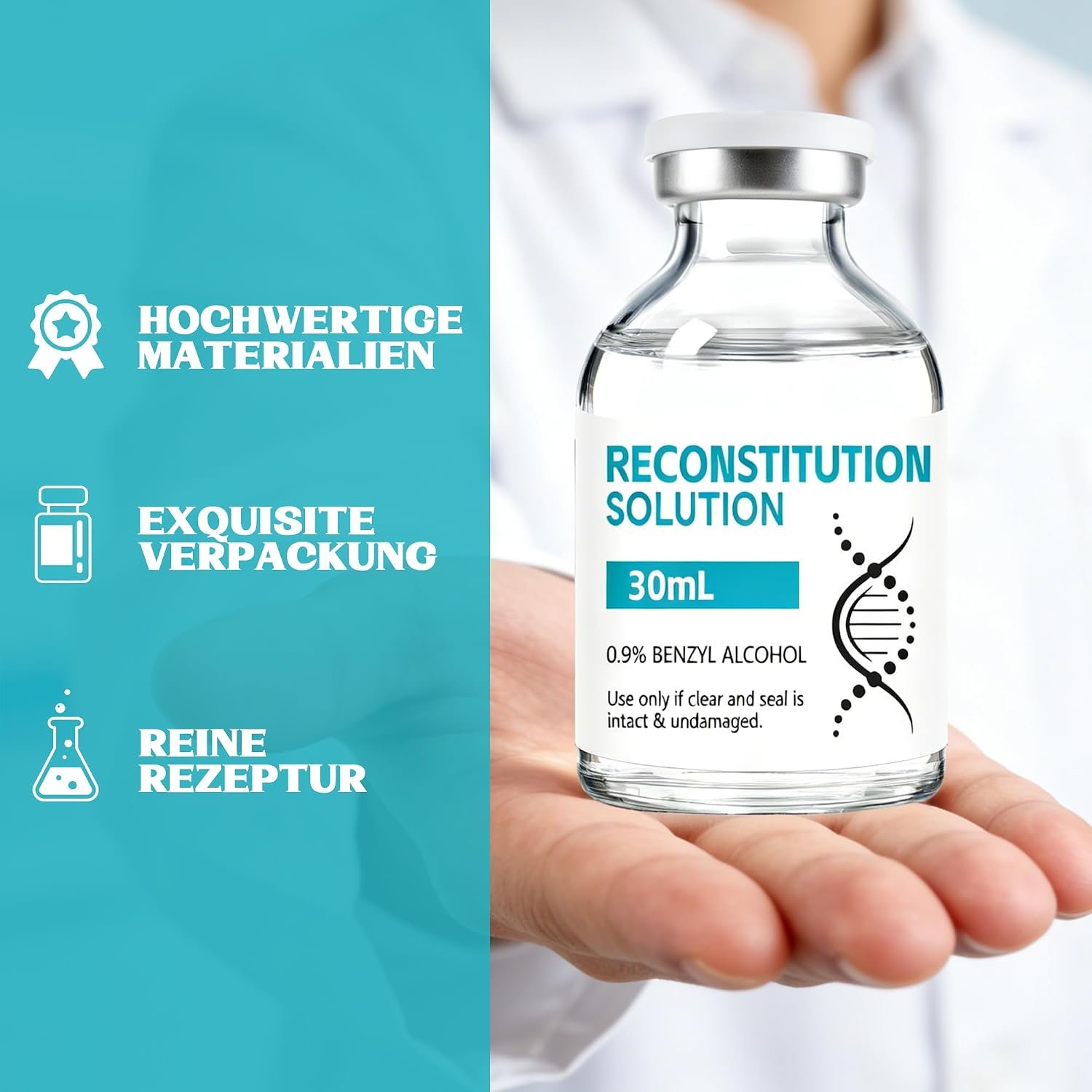 Bacteriostatic water (BAC WATER) Tiezeeu 30ml Sealed Glass Vials, Set of 2 - Image 2